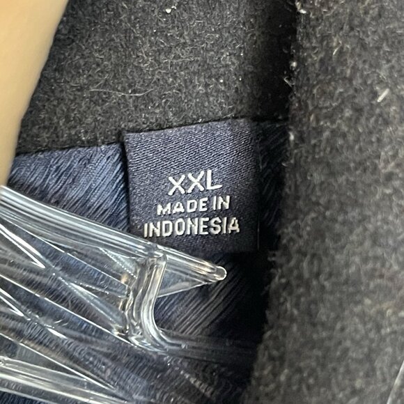 Tommy Hilfiger Men Wool Bland Quilted Lining Car Coat Jacket 2XL Black Overcoat - Picture 6 of 13